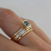 Set Of 3 Gold And Cz Rings