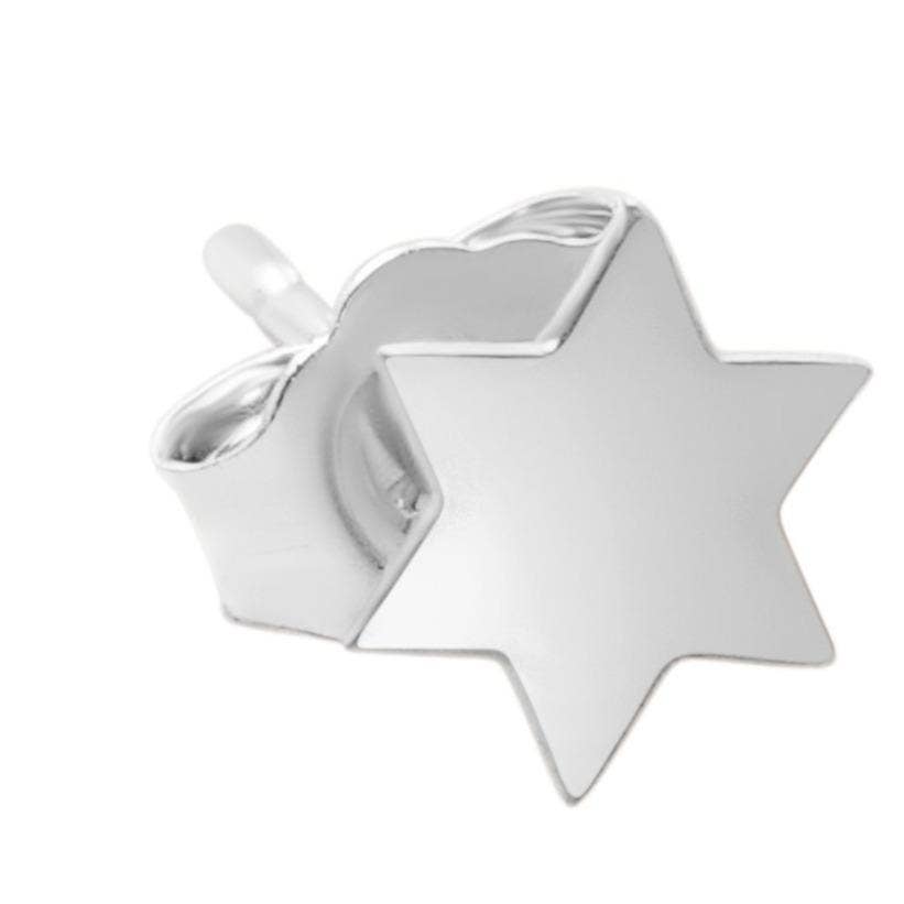 Jewish Star of David Silver Earring