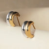 Two-Tone Puffy Double Hoop Earrings