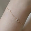 CZ Double Star of David Bracelet