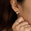 Two-Tone Puffy Double Hoop Earrings