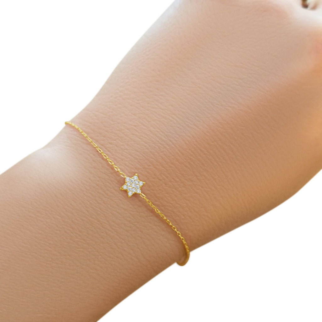 CZ Tiny Jewish Star Bracelet