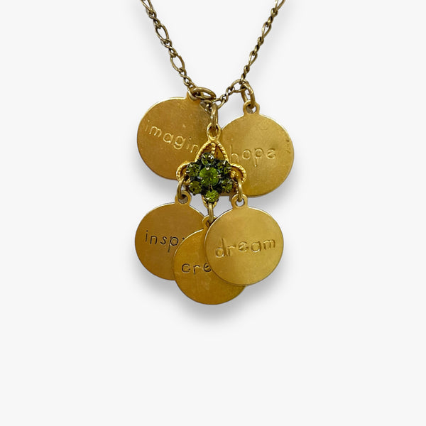 Gold Inspire Yourself Charm Necklace