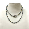 Hematite and Gold Beaded Necklace With CZ Lobster Claw