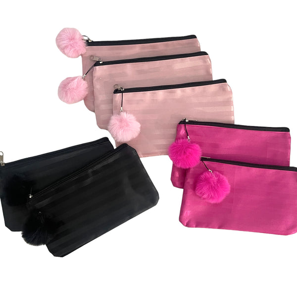 Striped Waterproof Makeup Pouch