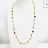 Gold And Colorful Gemstone Long Necklace