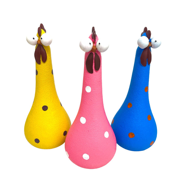 Whimsical Resin Chicken Figurines