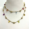 Gold And Colorful Gemstone Long Necklace