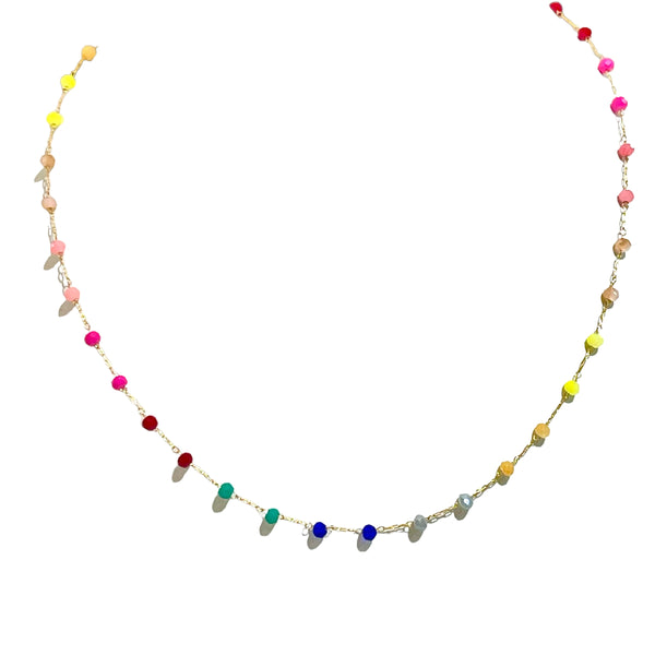 Beaded Rainbow Choker Necklace