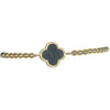 Gold Stretch Enamel Clover Bracelet