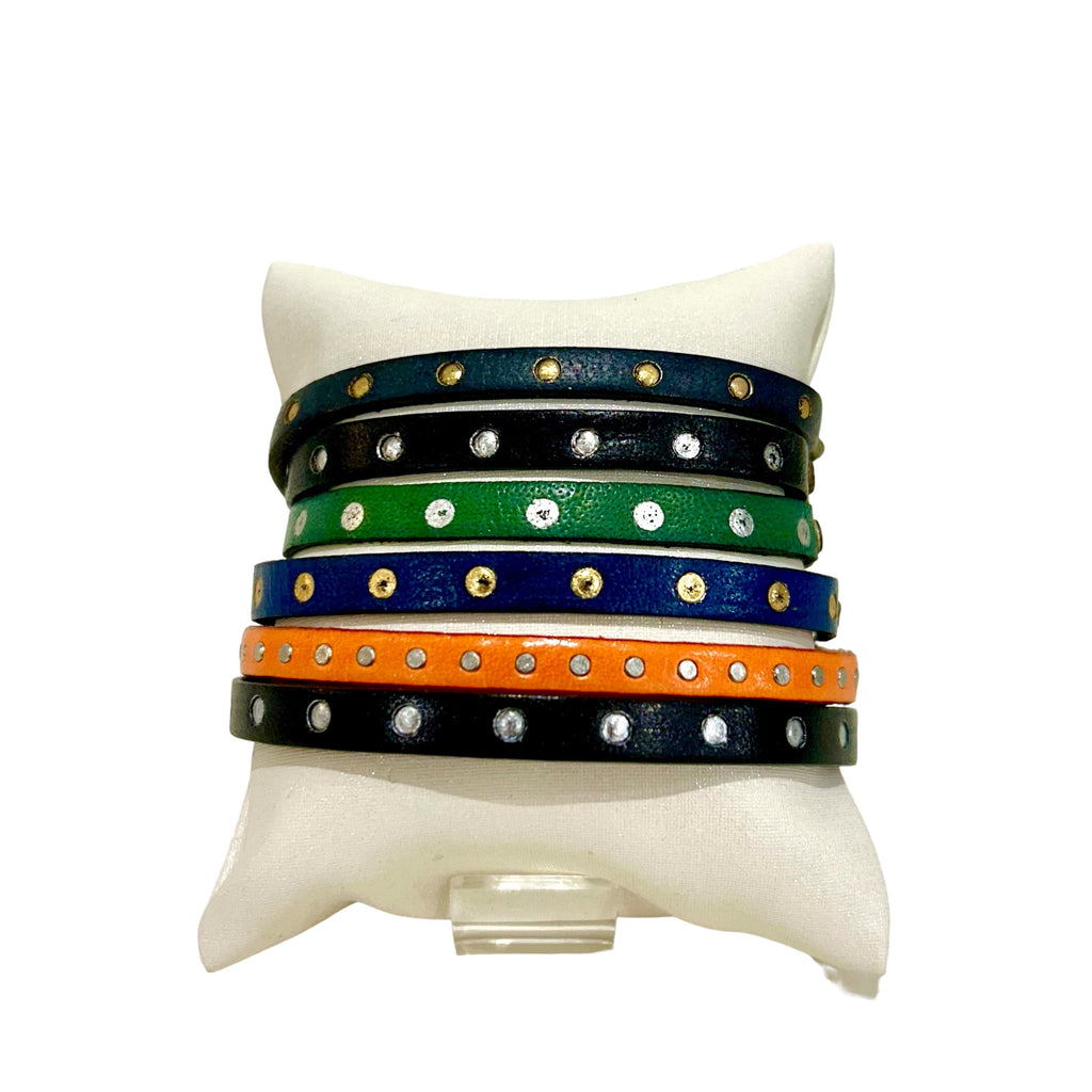 Italian Leather Studded Bracelets