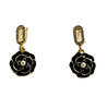 Enamel Flower And CZ Earrings