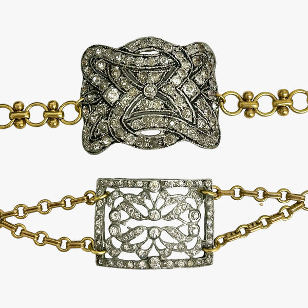 Antique Rhinestone Shoe Buckle Bracelets