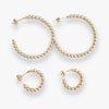 18K Gold Or Sterling Beaded Hoop Earrings