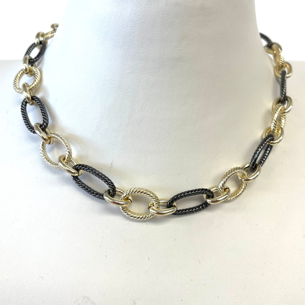 Mixed Metal Link Necklace