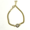 Sterling Or Gold Filled Pave Heart Disc Chain Bracelet