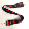 Black and Red Heart Guitar Strap