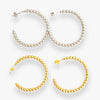 18K Gold Or Sterling Beaded Hoop Earrings