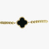 Gold Stretch Enamel Clover Bracelet