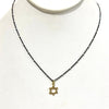 Sterling Silver Hematite Dipped Gold Charm Necklaces