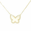 Mother Of Pearl And CZ Butterfly Necklace