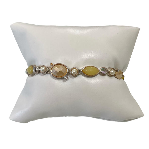 Blush Pearl and Yellow Stone Bracelet