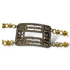 Vintage-Look Crystal Buckle With Contrasting  Chain