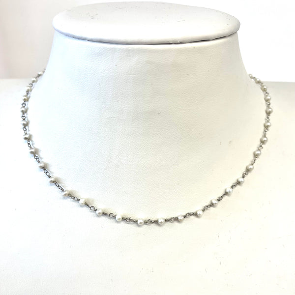 2MM Beaded And Chain Necklace