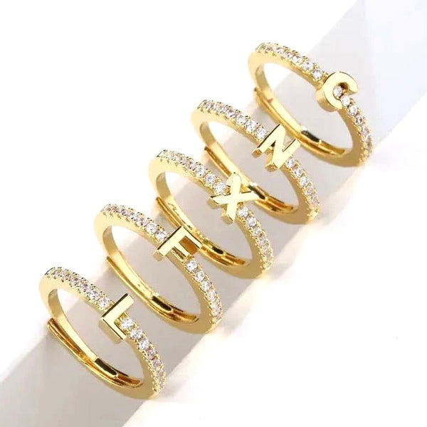 Adjustable CZ Initial Rings