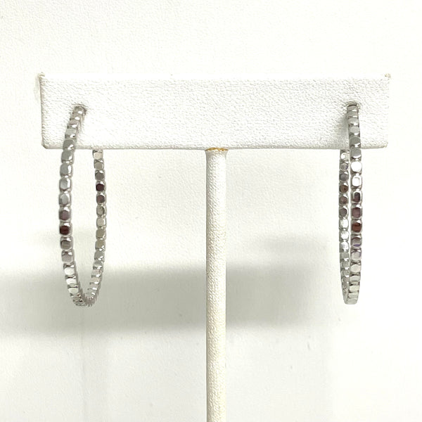 Silver Studded Hoop Earrings