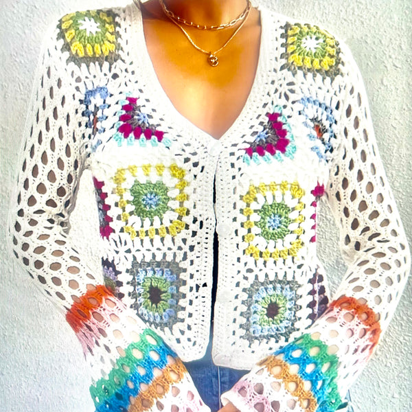Crocheted Button-Down Sweater