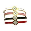 Enamel Inlay Clover Station Bangle Bracelet