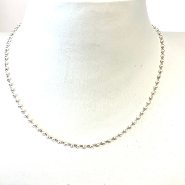 2MM Beaded And Chain Necklace