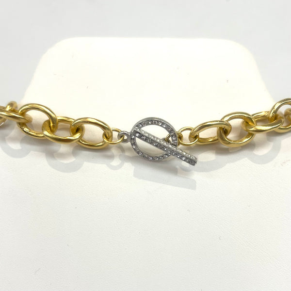 Pop of Sparkle 16” Gold Chain Link Necklace