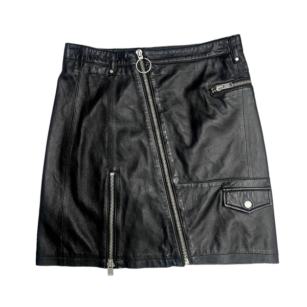 Seela Leather Zipper Skirt By Mauritius