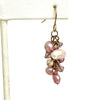 Pink Pearl And Crystal Cluster Earrings