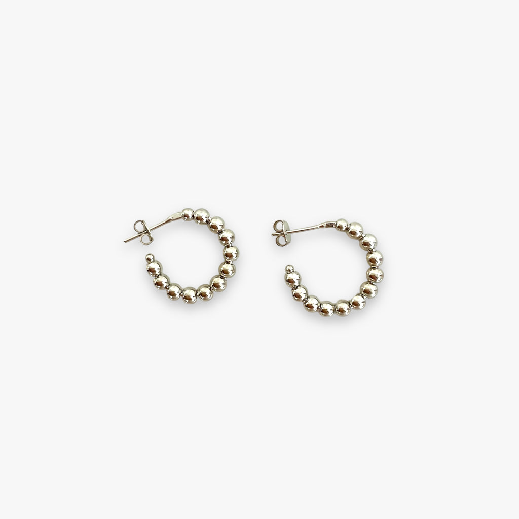 18K Gold Or Sterling Beaded Hoop Earrings