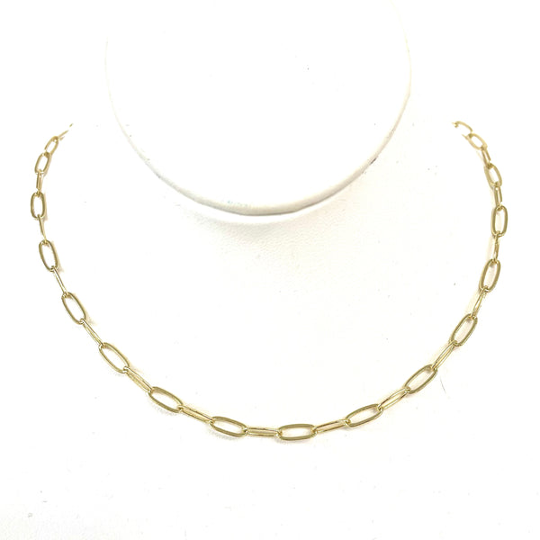 Gold Paperclip Necklace With Carabiner