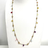 Gold And Colorful Gemstone Long Necklace