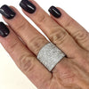 Sparkly Sandblasted Diamond Adjustable Ring