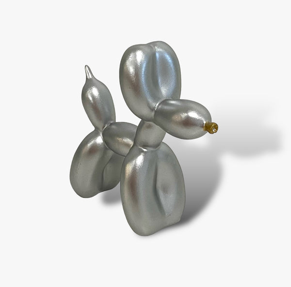 Medium Silver Wooden Balloon Dog