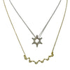 Sterling, Gold Or Marquesite Butterfly/Star Of David Necklace