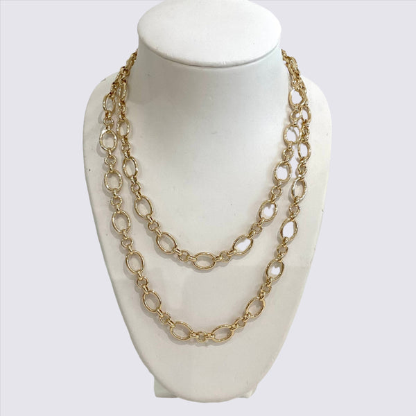 Small and Large Circle Link Chain Necklace