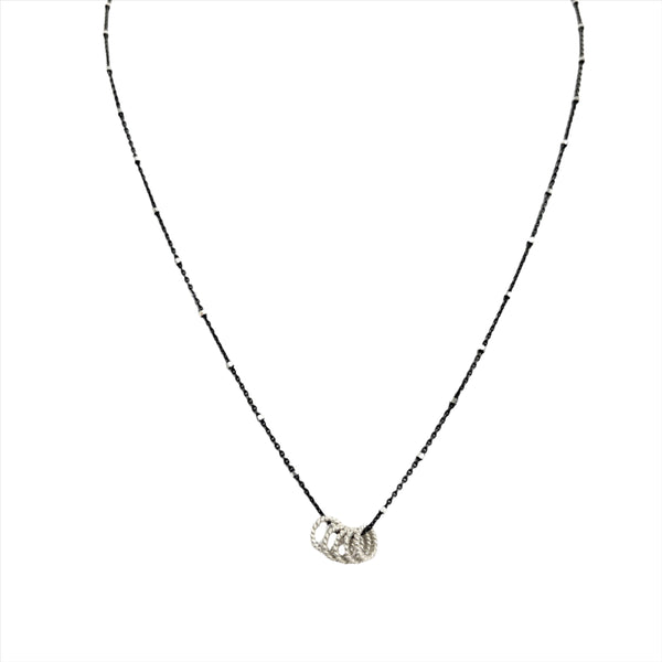 5 Ring Two-Toned Chain Necklace