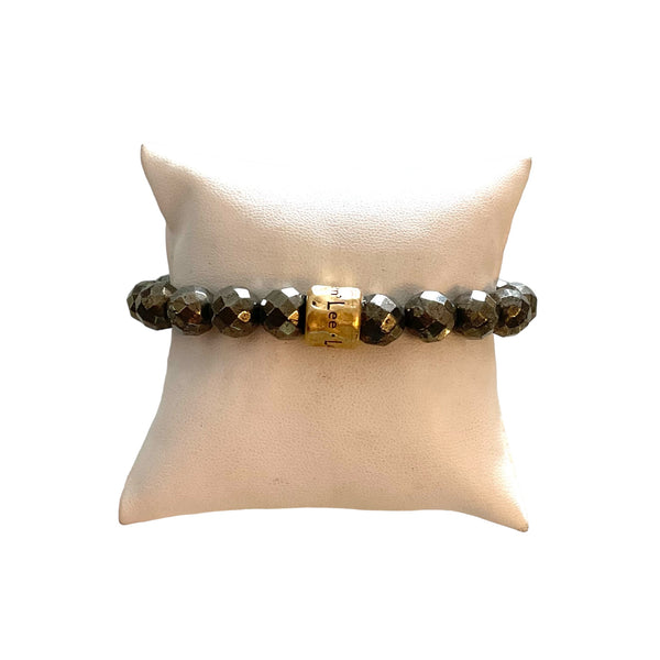 Faceted Pyrite Stretch Bracelets