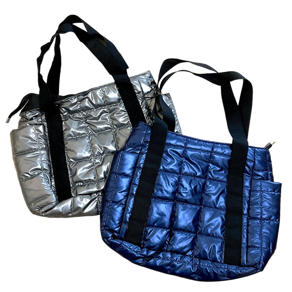 Nylon Quilted Shoulder Tote