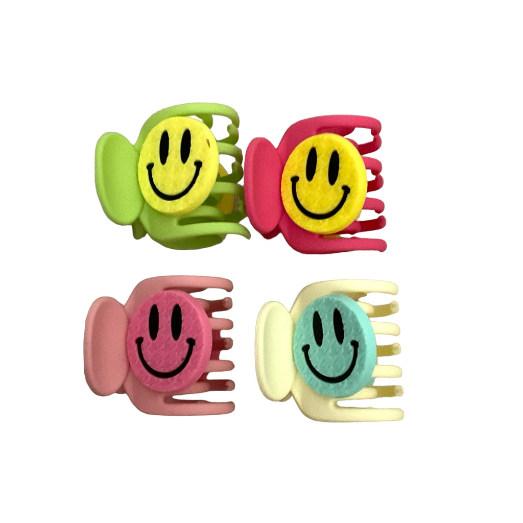 Mini Smiley Face Hair Clips