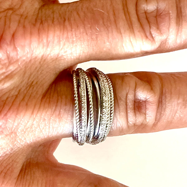 Elegant Silver CZ Wrap Ring