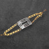 Vintage-Look Crystal Buckle With Contrasting  Chain