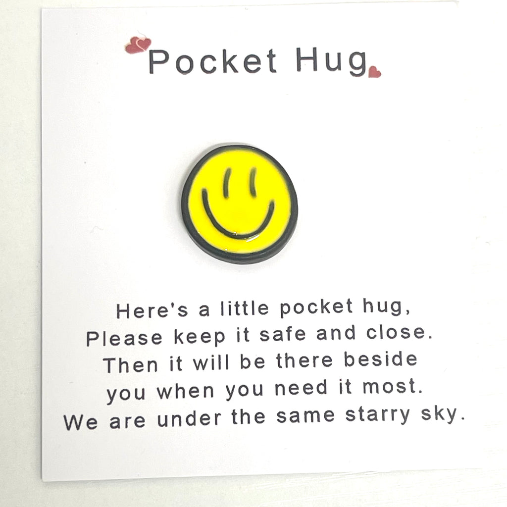 Yellow Smiley Pocket Hug...A Reminder You Love Someone